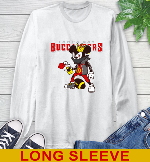 Tampa Bay Buccaneers NFL Football Mickey Peace Sign Sports Long Sleeve T-Shirt