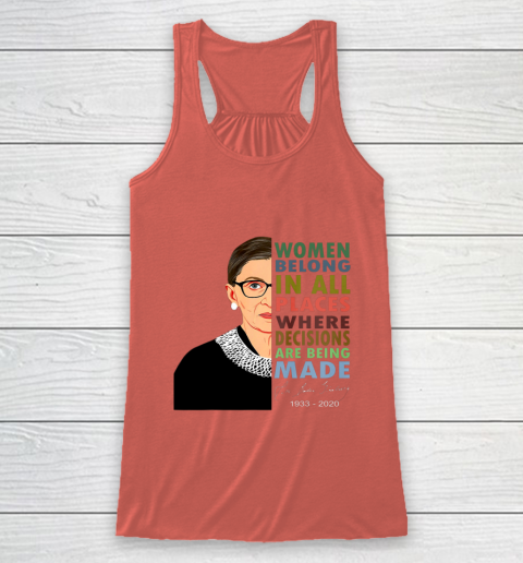 RBG Women Belong In All Places Ruth Bader Ginsburg Racerback Tank 2