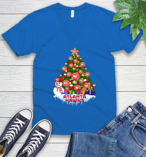 Atlanta Hawks Merry Christmas NBA Basketball Sports V-Neck T-Shirt 6