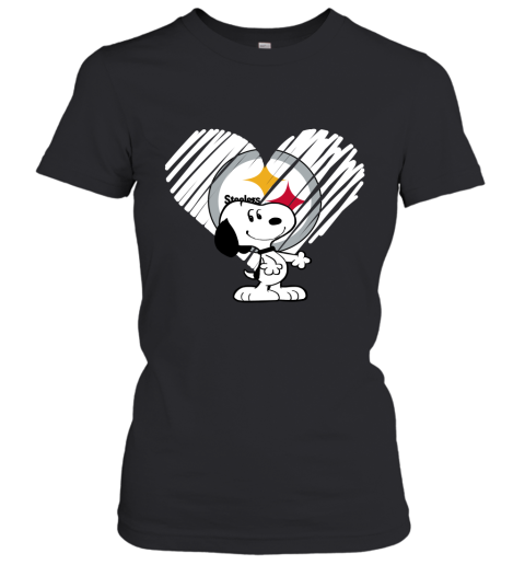 I Love Pitburg Steelers Snoopy In My Heart NFL Women's T-Shirt