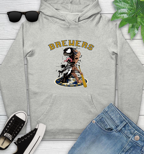 MLB Milwaukee Brewers Baseball Venom Groot Guardians Of The Galaxy Youth Hoodie