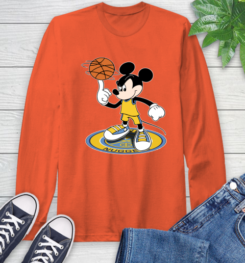 NBA Basketball Denver Nuggets Cheerful Mickey Disney Shirt Long Sleeve T-Shirt 5