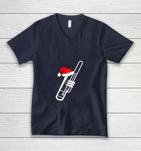 Christmas Gift Trombone Santa Trombone Funny Xmas Pajama V-Neck T-Shirt 2