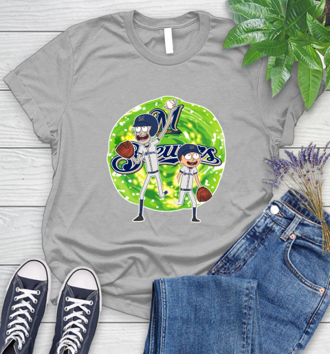 MLB Milwaukee Brewers Rick And Morty Baseball Sports Women's T-Shirt 5