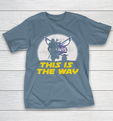 Charlotte Hornets NBA Basketball Star Wars Yoda And Mandalorian This Is The Way T-Shirt 6