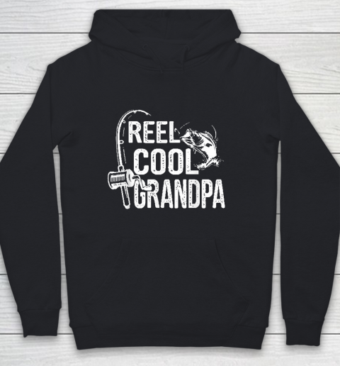Grandpa Funny Gift Apparel  Reel Cool Grandpa Fishing Lover Gift For Youth Hoodie