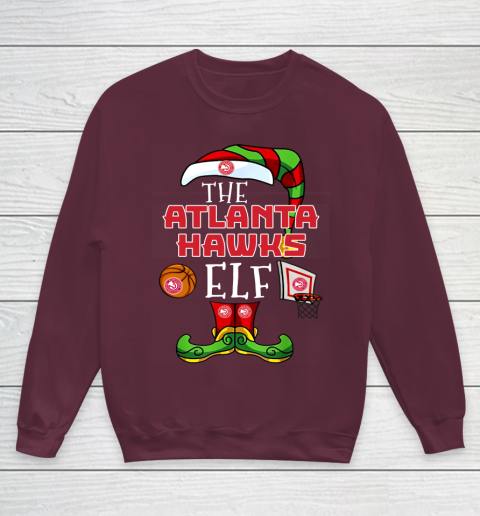 Atlanta Hawks Christmas ELF Funny NBA Youth Sweatshirt 4