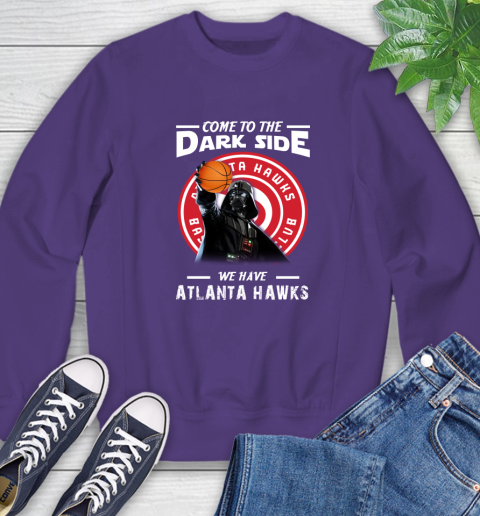 NBA Come To The Dark Side We Have Atlanta Hawks Star Wars Darth Vader Basketball Sweatshirt 4