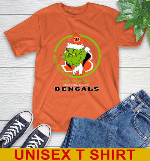 Cincinnati Bengals NFL Christmas Grinch I Hate People But I Love My Favorite Football Team T-Shirt 5