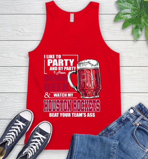NBA Drink Beer and Watch My Houston Rockets Beat Your Team's Ass Basketball Tank Top 5