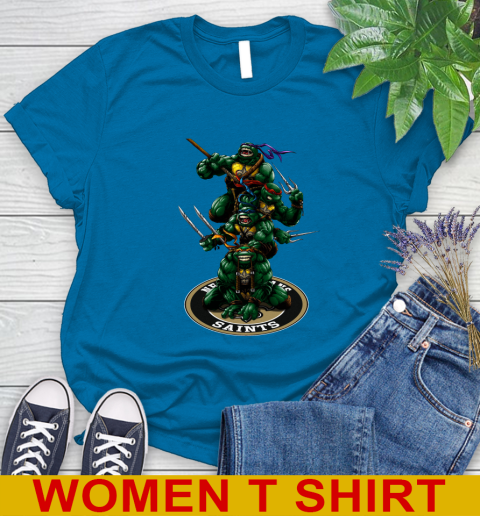 NFL Football New Orleans Saints Teenage Mutant Ninja Turtles Shirt Women's T-Shirt 7