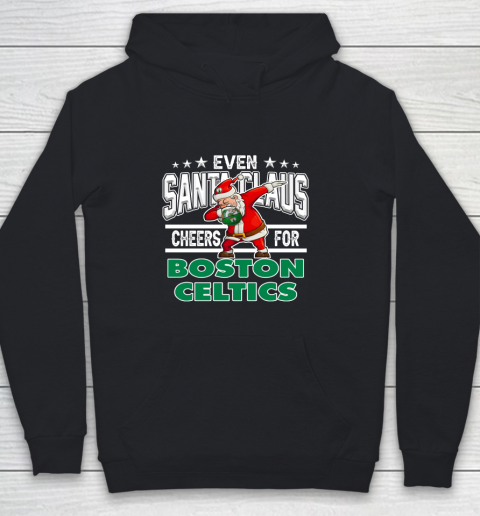 Boston Celtics Even Santa Claus Cheers For Christmas NBA Youth Hoodie