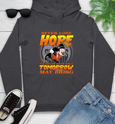 Edmonton Oilers NHL Hockey ootball Mickey Disney Never Lose Hope Youth Hoodie 8