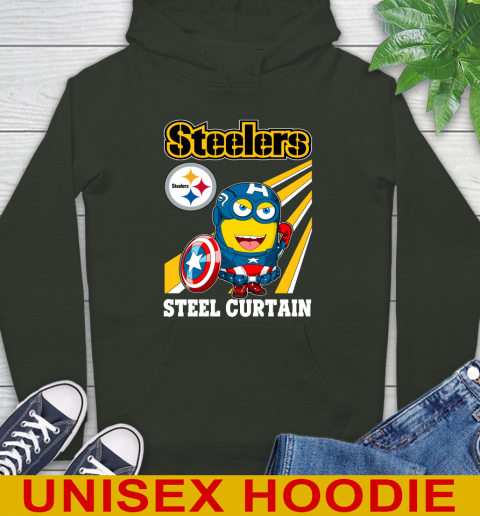 NFL Football Pittsburgh Steelers Captain America Marvel Avengers Minion Shirt Hoodie 12