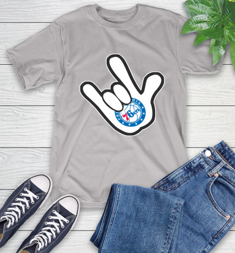 Philadelphia 76ers NBA Basketball Mickey Rock Hand Disney T-Shirt 12