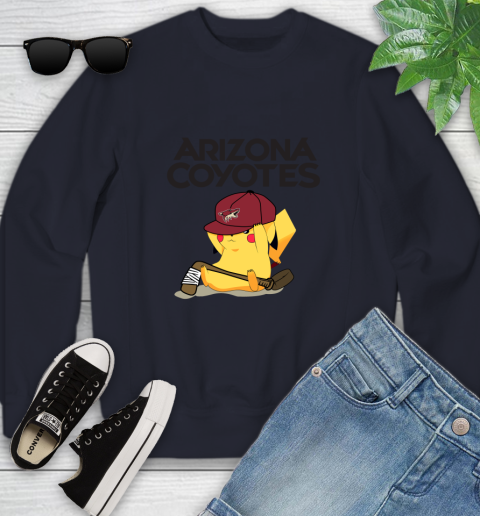 NHL Pikachu Hockey Sports Arizona Coyotes Youth Sweatshirt 3