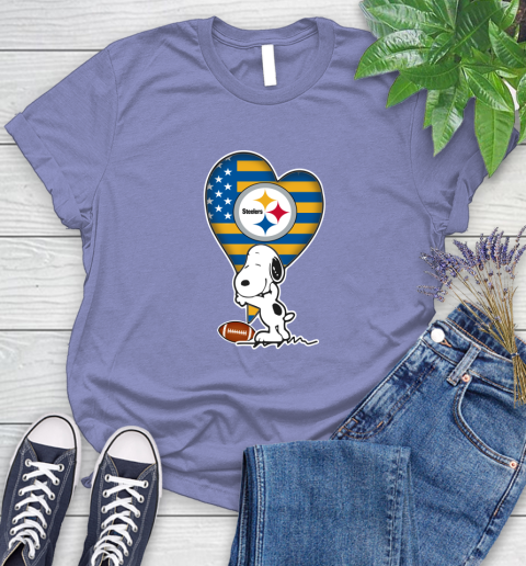 Pittsburgh Steelers NFL Football The Peanuts Movie Adorable Snoopy Women's T-Shirt 11