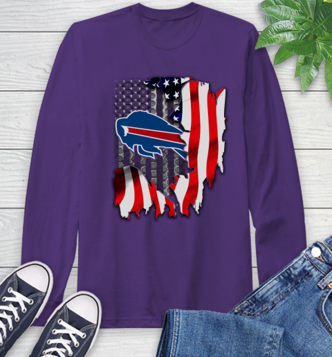 Buffalo Bills NFL Football American Flag Long Sleeve T-Shirt 5