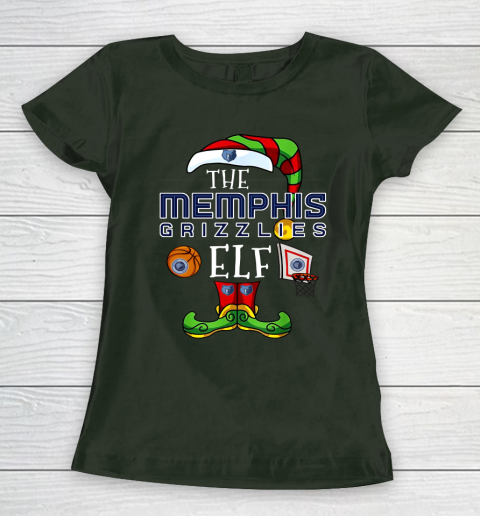 Memphis Grizzlies Christmas ELF Funny NBA Women's T-Shirt 4