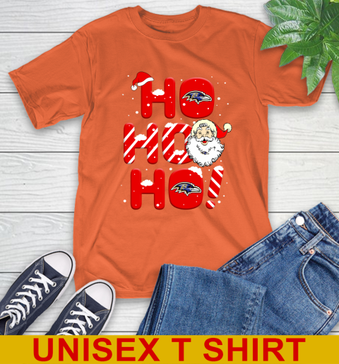 Baltimore Ravens NFL Football Ho Ho Ho Santa Claus Merry Christmas Shirt T-Shirt - Image 5