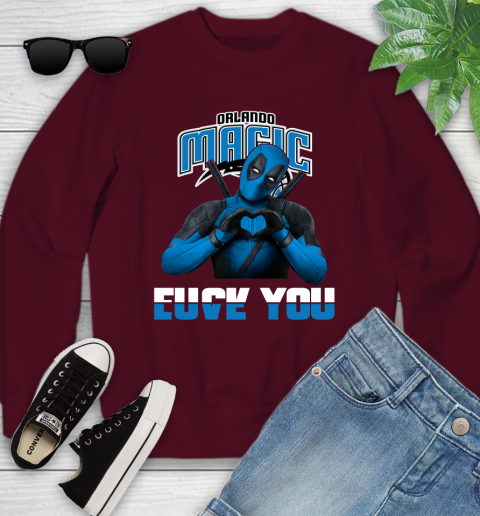NBA Orlando Magic Deadpool Love You Fuck You Basketball Sports Youth Sweatshirt 4