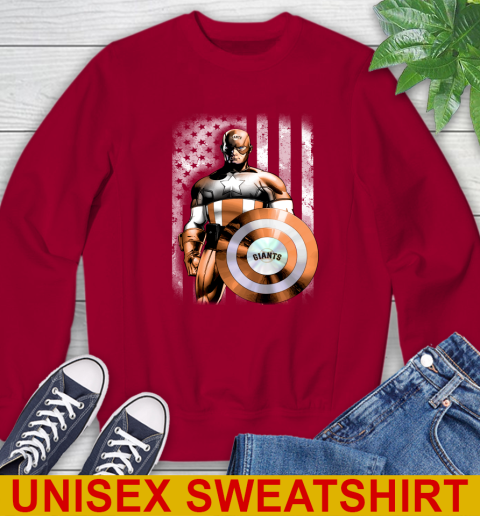 San Francisco Giants MLB Baseball Captain America Marvel Avengers American Flag Shirt Sweatshirt 9