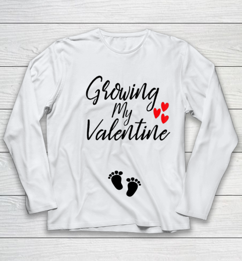 Womens Growing My Valentine Great Family Gift Youth Long Sleeve