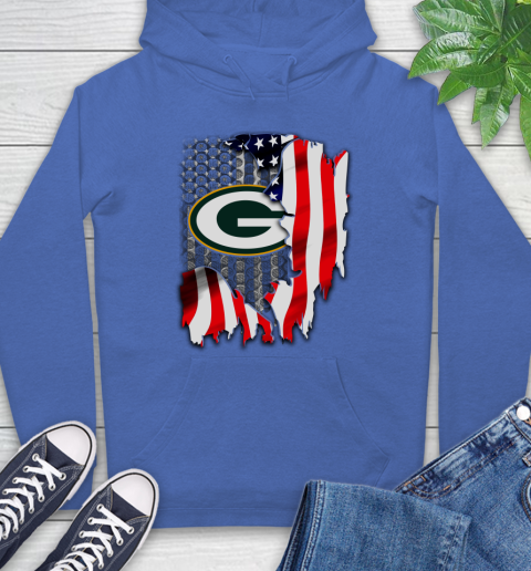 Green Bay Packers NFL Football American Flag Hoodie 9