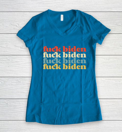 Vintage Fuck Biden Anti Biden Tee Top Womens Mens Premium Women's V-Neck T-Shirt 5