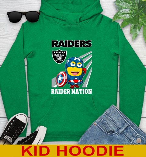NFL Football Oakland Raiders Captain America Marvel Avengers Minion Shirt Youth Hoodie 8