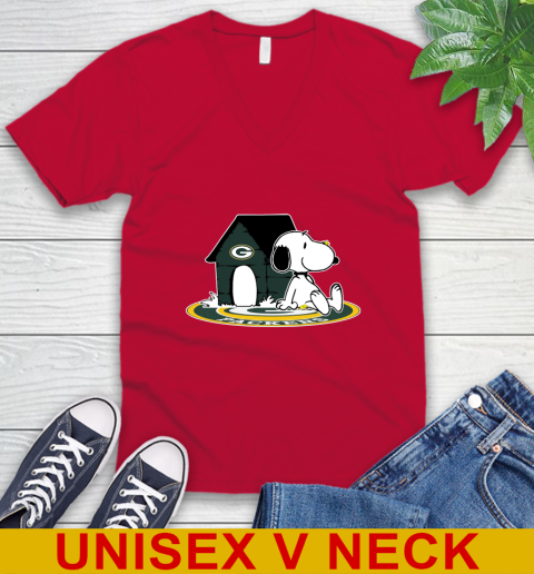 NFL Football Green Bay Packers Snoopy The Peanuts Movie Shirt V-Neck T-Shirt 7