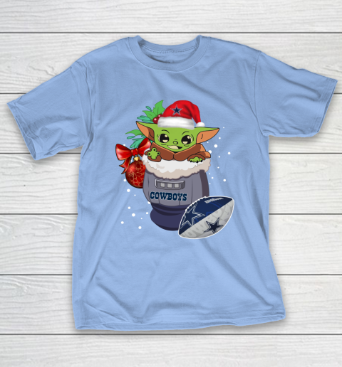 Dallas Cowboys Christmas Baby Yoda Star Wars Funny Happy NFL T-Shirt 11