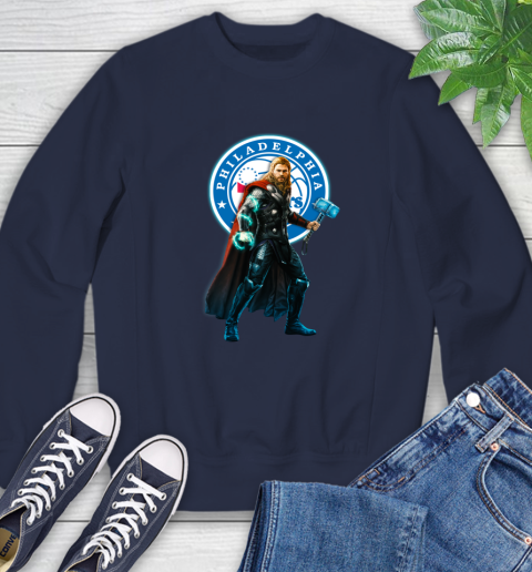 NBA Thor Avengers Endgame Basketball Philadelphia 76ers Sweatshirt 3
