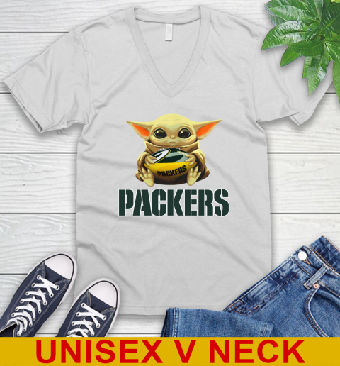 NFL Football Green Bay Packers Baby Yoda Star Wars Shirt V-Neck T-Shirt