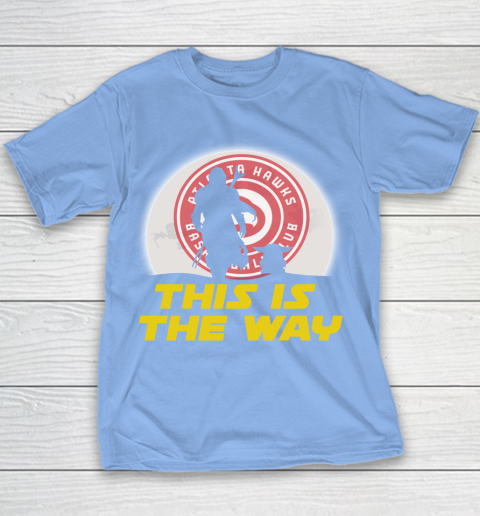 Atlanta Hawks NBA Basketball Star Wars Yoda And Mandalorian This Is The Way Youth T-Shirt 8
