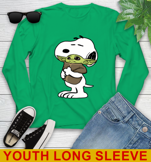 Snoopy Hugging Baby Yoda Shirt 128