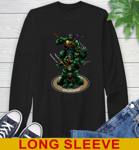NHL Hockey Anaheim Ducks Teenage Mutant Ninja Turtles Shirt Long Sleeve T-Shirt 2
