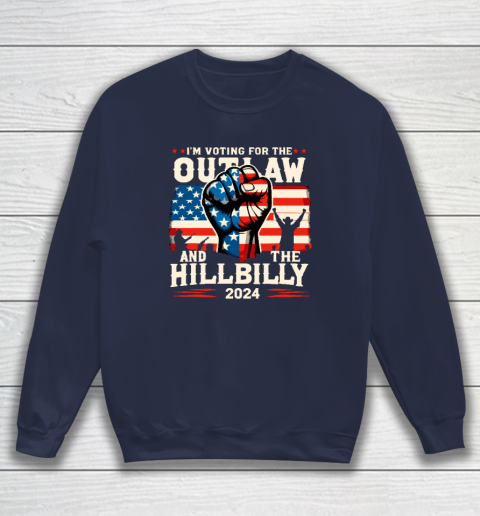 I'm Voting For the Outlaw And The Hillbilly 2024 US Flag Sweatshirt 2