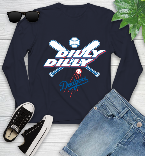 MLB Los Angeles Dodgers Dilly Dilly Baseball Sports Youth Long Sleeve 3