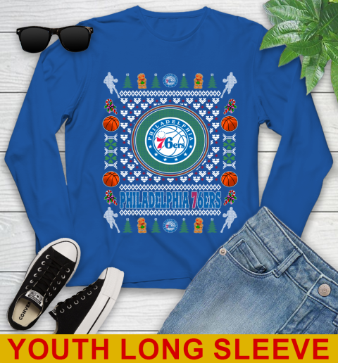 Philadelphia 76ers Merry Christmas NBA Basketball Loyal Fan Youth Long Sleeve 10
