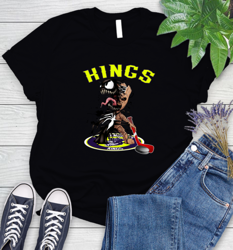 NHL Los Angeles Kings Hockey Venom Groot Guardians Of The Galaxy Women's T-Shirt 2