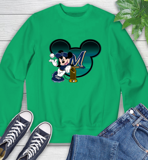 MLB Milwaukee Brewers The Commissioner's Trophy Mickey Mouse Disney Sweatshirt 6