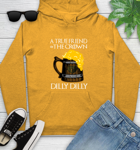 NBA Memphis Grizzlies A True Friend Of The Crown Game Of Thrones Beer Dilly Dilly Basketball Youth Hoodie 2