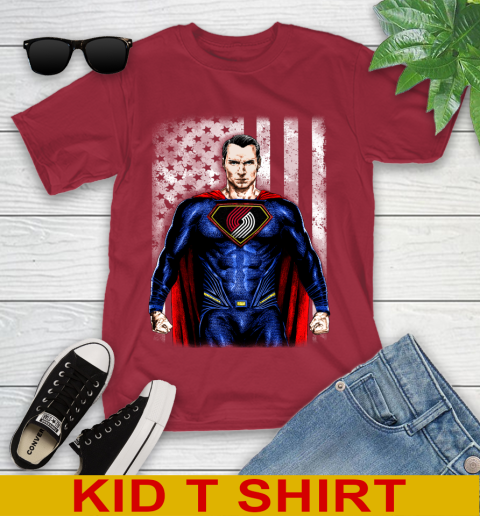NBA Basketball Portland Trail Blazers Superman DC Shirt Youth T-Shirt 13 NBA Basketball Portland Trail Blazers Superman DC Shirt Youth T-Shirt - Image 13