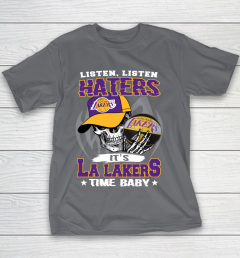 Listen Haters It is LAKERS Time Baby NBA Youth T-Shirt 5