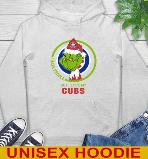 Chicago Cubs MLB Christmas Grinch I Hate People But I Love My Favorite Baseball Team Hoodie