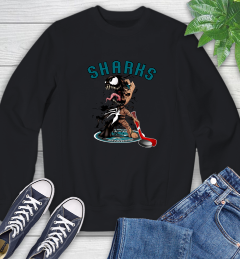NHL San Jose Sharks Hockey Venom Groot Guardians Of The Galaxy Sweatshirt 2
