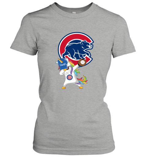 Hip Hop Dabbing Unicorn Flippin Love Chicago Cubs Women's T-Shirt 