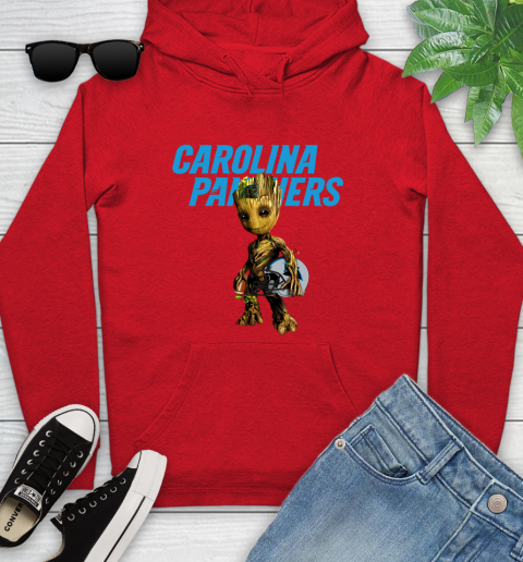 Carolina Panthers NFL Football Groot Marvel Guardians Of The Galaxy Youth Hoodie 11