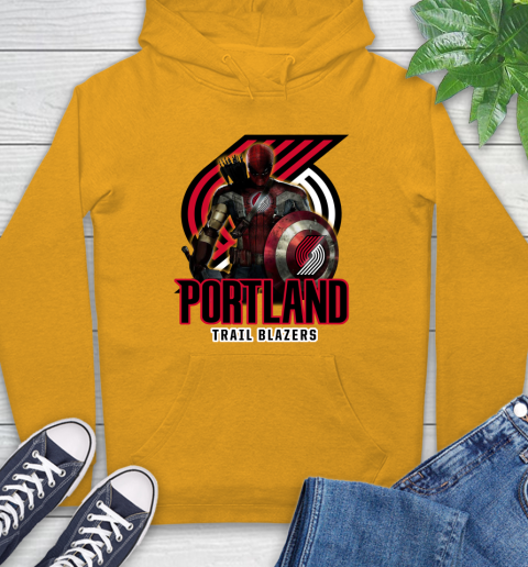 Portland Trail Blazers NBA Basketball Captain America Thor Spider Man Hawkeye Avengers Hoodie 3